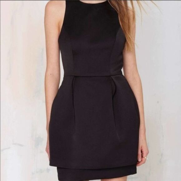 Keepsake the label fit flare off the shoulder black scuba cocktail dress womens - Picture 7 of 7